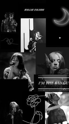 black and white collage with the words i'm the bad guy