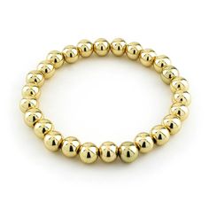 Add some shine to your wrist with this 14K Gold Filled Smooth 8mm Bracelet. Made with durable 8mm beads, this bracelet is sweat and water proof, and won't tarnish. The stretch design allows for easy wear and it's designed to fit most wrists up to 7.5". A must-have for any jewelry collection! Gold Bracelet Simple, Gold Bracelets, Bar Bracelets, Name Bracelet, Sweat Proof, Custom Bracelets, Diy Charms, Bracelets And Charms, Water Proof