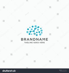 abstract logo design with blue dots on white background for company name or business card template