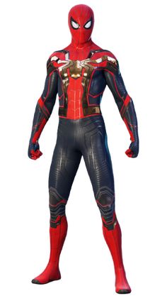 a man in a spiderman suit is standing