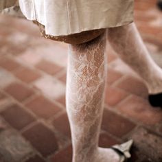 . White Stockings, Dress White, Vintage Look, Stockings, Tights, Heels, Lace, White