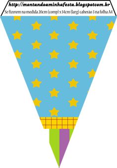 a blue triangle with yellow stars on it