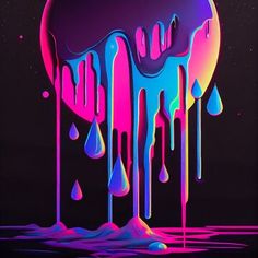 dripping paint on a black background