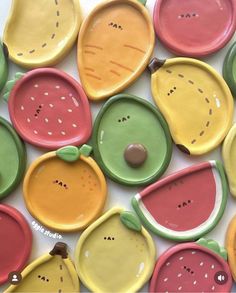 there are many colorful plates that have holes in them