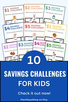 savings challenge for kids with text overlay