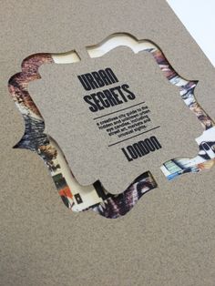 an open book with the title urban secrets written in black and white on it's cover