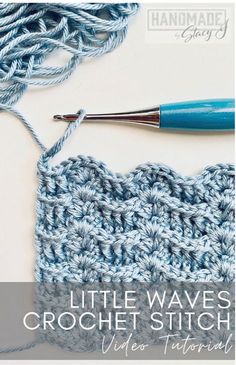 the little waves crochet stitch video pattern is being used to make an afghan