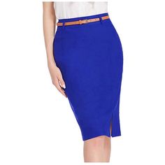 Color: Royal Blue Nwt, Belt Included Blue Knee-length Pencil Skirt For Office, Fitted Blue Mini Skirt For Office, Blue High-waist Pencil Skirt For Work, Blue High Waist Pencil Skirt For Work, Elegant Blue Pencil Mini Skirt, High Waist Blue Pencil Skirt For Work, Blue Chic Knee-length Mini Skirt, Chic Blue Knee-length Mini Skirt, Blue Lined Mini Skirt For Office