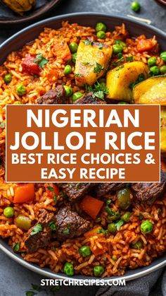 Indulge in this flavorful Nigerian Jollof Rice with Vegetables and Beef! Using parboiled long-grain rice, this dish is a true representation of Nigerian cuisine, bursting with vibrant colors and tastes. Save this recipe now and click through for the complete guide! Easy Jollof Rice, Rice Jollof Recipe, Liberian Jollof Rice, Senegalese Jollof Rice Recipe, Nigerian Rice Recipes, Ghana Jollof Rice Recipe, Grenadian Recipes, Jollof Rice Ghanaian, Jollof Rice Nigerian