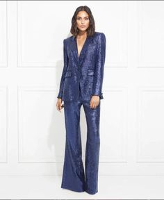 Sequin Jacket Formal Blazer Pantsuit Women Party Wedding Wear - Etsy Fitted Fall Wedding Pantsuit, Fall Wedding Fitted Pantsuit, Party Tuxedo Pantsuit With Long Sleeves, Formal Sequined Long Sleeve Pantsuit, Formal Long Sleeve Sequin Pantsuit, Fitted Long Sleeve Sequin Pantsuit, Fitted Sequined Pantsuit With Long Sleeves, Elegant Full-length Party Sets, Evening Sets With Notch Lapel For Fall