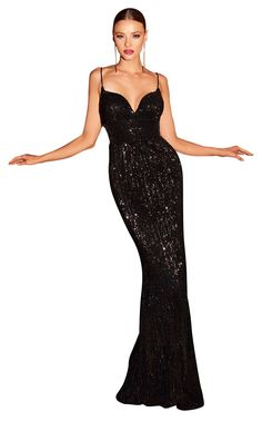 Cinderella Divine CH180 Black Cinderella Divine, Red Carpet Gowns, Column Gown, Affordable Dresses, Sequin Gown, Hollywood Fashion, Red Carpet Dresses, A Celebrity, Hot Dress