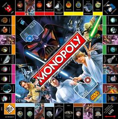 the star wars monopoly board game is shown in full color and features characters from all over the world