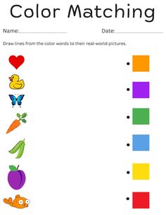 the color matching worksheet for children