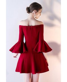 Shop Gorgeous Short Off Shoulder Homecoming Dress with Bell Sleeves online. All instock with free shipping. Pro since 2009. Gorgeous Wedding Dress Princesses, Flared Mini Dress, Sleeve Variations, Princess Bridal Gown, Dress Display, Elie Saab Couture, Most Beautiful Wedding Dresses, Mini Dress Outfits, Gaun Fashion