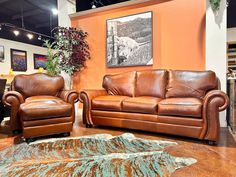 THE SANTA ANA SOFA SET IN DEL MAR REDWOOD - The Rustic Mile Comfort Sofa, Plush Sofa, Sofa Chair, Chair And Ottoman, Sofa Set, Rustic Charm, Ottoman, Sofa, Pure Products