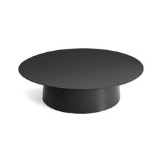 a black round table on a white background with no one around it or someone else