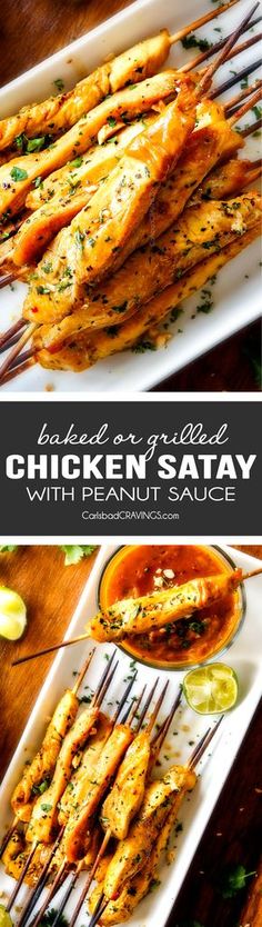 grilled chicken satay with lemon and cilantro sauce