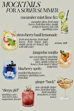 cocktails for a summer drink menu