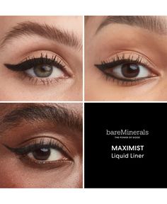 A richly pigmented liquid eyeliner with a flexible precision brush that creates versatile looks with all-day, waterproof, smudge-proof wear. Eyeliner Black, Waterproof Liquid Eyeliner, Mineral Pigments, Liquid Liner, Black Eyeliner, Dramatic Look, Natural Lashes, Makeup Reviews, Deep Black