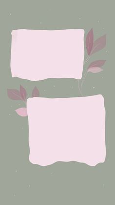 two pink rectangles with leaves on them