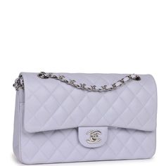 This Medium Classic Double Flap bag is in Lavender caviar leather with silver hardware, front flap with CC turnlock closure, half moon back pocket, interwoven silver tone chain link and light purple leather shoulder/crossbody strap.Delivery 5-8 or 10-15 working days Please note that during high season and Sale period, delivery times may be affected We accept payment with a Credit card, Debit card, or PayPal.Note: Our Items are totally New High quality Brand Inspired Refurbished. Please make sure Luxury Purple Shoulder Bag With Silver-tone Hardware, Elegant Everyday Lavender Shoulder Bag, Classic Purple Formal Shoulder Bag, Classic Formal Purple Shoulder Bag, Classic Purple Shoulder Bag, Elegant Purple Shoulder Bag With Palladium Hardware, Elegant Lavender Formal Bag, Work Handbag, Chanel Box