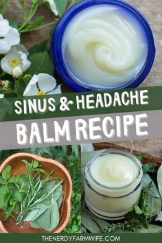 This easy DIY sinus and headache balm is an all-natural remedy that helps relieve stuffy noses, allergies, and headaches. Sleep Balm Recipe, Headache Natural Remedy, Natural Remedy For Headache, Diy Witchy Gifts, Sinus Headache Remedies, Natural Remedies For Headaches, Natural Remedies For Cold, Headache Balm, Homeopathic Recipes