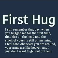 the first hug poem is written in white on a black background