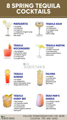 Spring Tequila Cocktails Cheers To New Beginnings, Fun Drinks Alcohol, Bartender Drinks, To New Beginnings, Yummy Alcoholic Drinks, Liquor Drinks, Spring Cocktails