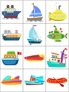 different types of boats and ships are shown in this puzzle game, which is part of the