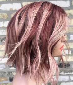 Trend Hair Color, Color Ideas For Short Hair, Gold Hair Colors, Hair Color Rose Gold, Latest Hair Color, Ideas For Short Hair, Hair Color Burgundy, Burgundy Hair, Hair Color Pink