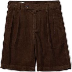 Casual Corduroy Bottoms With Welt Pockets, Brown High-waisted Corduroy Shorts, Brown High Waist Corduroy Shorts, High Waist Brown Corduroy Shorts, Vintage Brown Cotton Shorts, Classic Brown Shorts, Brown Corduroy Shorts With Pockets, Classic Brown Short-length Bottoms, Brown Corduroy Shorts