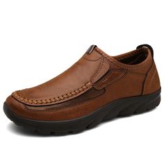 Brown Slip-on Low-top Walking Shoes, Brown Synthetic Slip-ons With Rubber Sole, Brown Round Toe Loafers For Outdoor, Brown Low-top Loafers With Cushioned Footbed, Brown Low-top Slip-ons With Ortholite Insole, Brown Slip-on Low-top Moccasins, Brown Synthetic Dress Shoes With Leather Sole, Brown Synthetic Slip-ons With Textured Sole, Brown Moc Toe Walking Shoes With Leather Sole