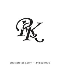 the letter k is made up of letters that are black and white, with an elegant design