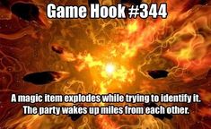 the text game hook 344 is shown above an image of fire and flames