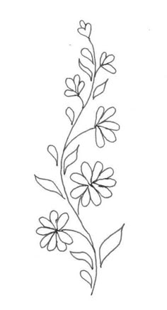 a drawing of some flowers on a white background