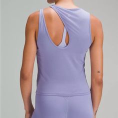 Silky Softness, With An Edge. A Cut-Out Detail On The Shoulder Of This Yoga Top Add A Little Intrigue To Your Practice. **If You Bundle With Another Item In My Closet, I Will Include A Free Lululemon Item That May Be Nwt Or Pre-Loved And In Great Condition. Free Lululemon, Purple Zebra Print, Tight Tank Top, Dark Lavender, Yoga Tank Top, Short Tank Top, Lululemon Jacket, Yoga Top, Lululemon Tops