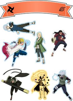 an image of anime stickers on a white background