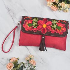 Ayacucho Hand Embroidered Crossbody Clutch Wristlet Handmade - Etsy Peru Handmade Handheld Pouch, Handmade Red Clutch Wallet, Handmade Red Pouch, Handmade Bohemian Red Clutch, Handmade Red Bohemian Clutch, Red Bohemian Handmade Clutch, Bohemian Red Handmade Clutch, Bohemian Everyday Use Pouch, Red Bohemian Clutch