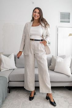 Amazon Linen Trouser. I tried the best linen pants for women and here were my favorite linen pants for thick thighs. J crew linen pant outfit Linen Wide-leg Pants For Day Out, High-waisted Linen Wide Leg Pants For Daywear, Wide-leg Linen Pants With Pull-on Style, Chic Linen Wide Leg Pants With Pull-on Style, Linen Dress Outfit, Linen Trousers Outfit, Fitted Linen Pants, Non-stretch Linen Wide Leg Pants For Loungewear, High Waisted Linen Pants