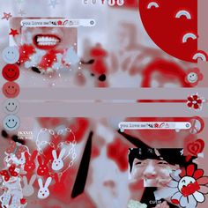 an image of some red and white stickers on a cell phone screen with the text happy valentine's day