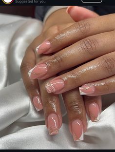 Simple Fall Nails French Tip, Deep Powder Nails Design, Powerful Nails, Nude French Tip Nails, Nail Samples, African Makeup, Almond Acrylic Nails Designs, Smart Nails, Pedicure Nail Designs