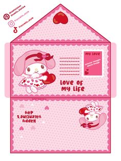 sobre de my melody ig Francella_style , dar click en la imágen para descargar Hello Kitty Printables, Kawaii Crafts, Hello Kitty Art, Paper Dolls Printable, Envelope Template, Cute Doodle Art, Diy Crafts To Do, Printable Crafts