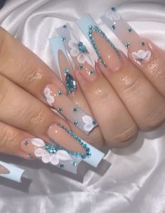 Girly Acrylic Nails, Basic Nails, Cute Nail Designs, Pretty Acrylic Nails, Long Acrylic Nails, Nails Inspiration, Cute Nails, Nail Inspo, Acrylic Nails