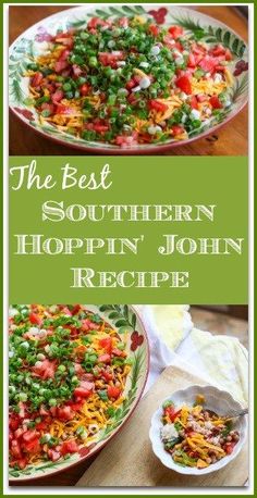 the best southern hippin'john recipe is shown in three different pictures, including one with