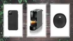 three different types of coffee machines on display