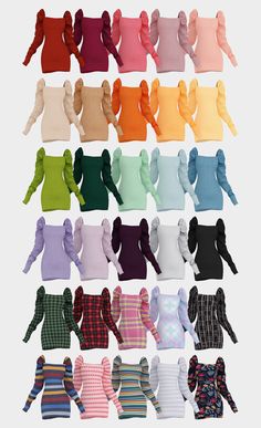 a bunch of clothes that are all different colors