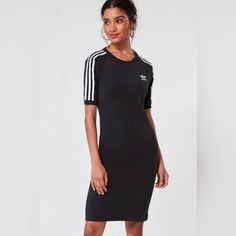 Adidas 3 Stripes Dress 95% Cotton 5% Spandex Adidas Tennis Dress, Marimekko Dress, Adidas 3 Stripes, Adidas Dress, Stripes Dress, Nylon Dress, Golf Dresses, Athletic Dress, Bodycon Floral Dress