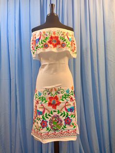 Mexican Party Dress, Gold Dresses, Embroidery Dresses, Embroidered Dresses, Large Dresses, Moreno Valley, Mexican Party, Large Dress, Handmade Dresses