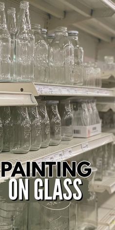 How To Paint Glass, Frosted Glass Paint, Painted Glass Bottles, Painting On Glass, Wine Glass Crafts