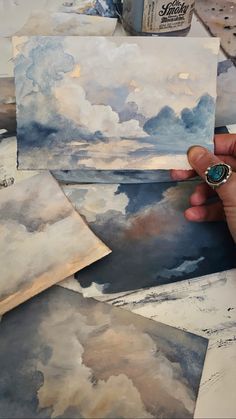 Painting Clouds, Watercolor Art Lessons, Watercolor Inspiration, Watercolor Drawing, Painting Art Projects, Pretty Art, 그림 그리기, Painting Inspiration